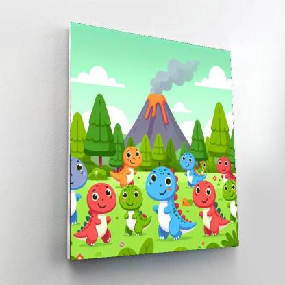 Adventures In Dino World Paint By Numbers Art