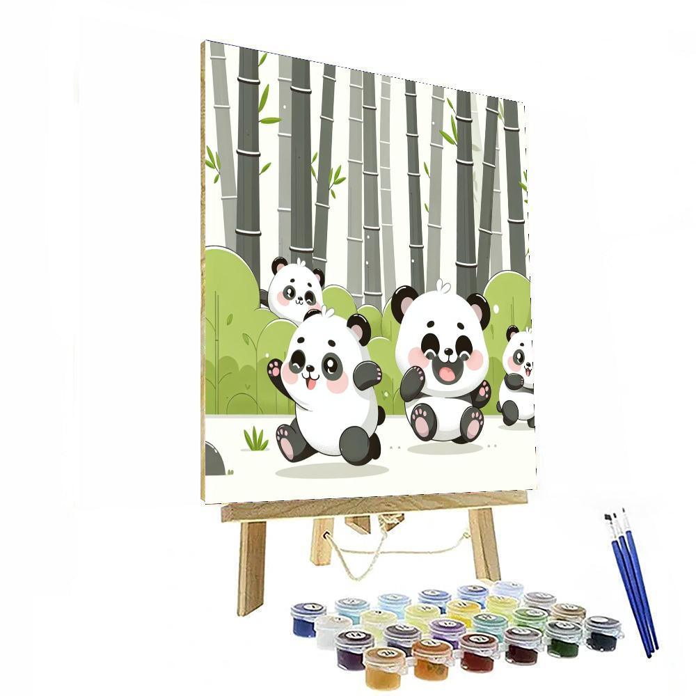 Giggly Panda Parade Painting Number Kit