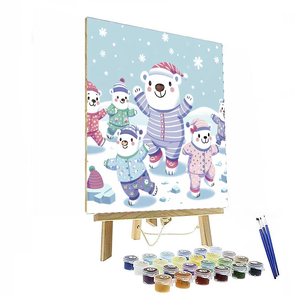 Polar Bear Pajama Party Number Painting