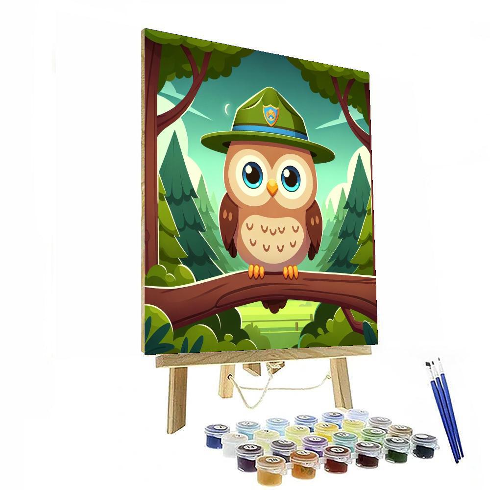 Forest Conservation Owl Number Painting