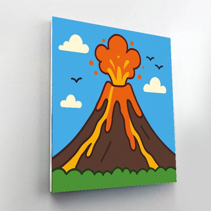 Dynamic Volcano Eruption Numbered Painting Kits