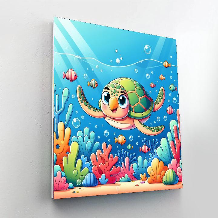 Sunny Sea Turtle Adventure Painting Number Kit