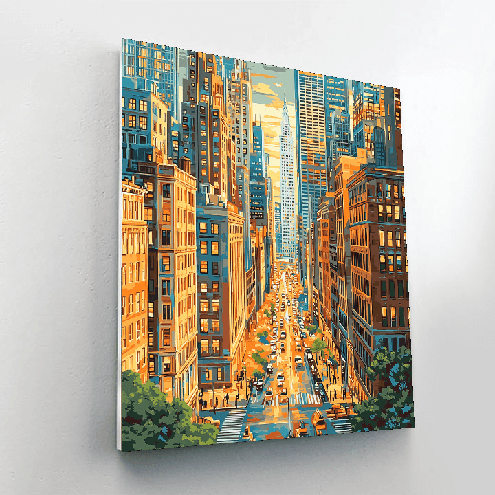 Edward Hopper Inspired Harmonious Cityscape  Paint By Color