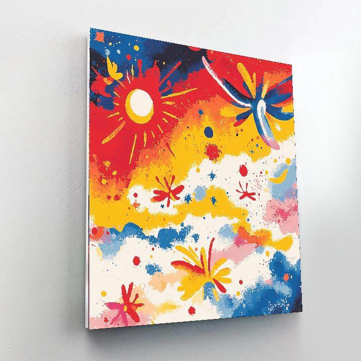 Joan Miró Inspired Whimsical Sky Adventures  Numbered Painting Kits