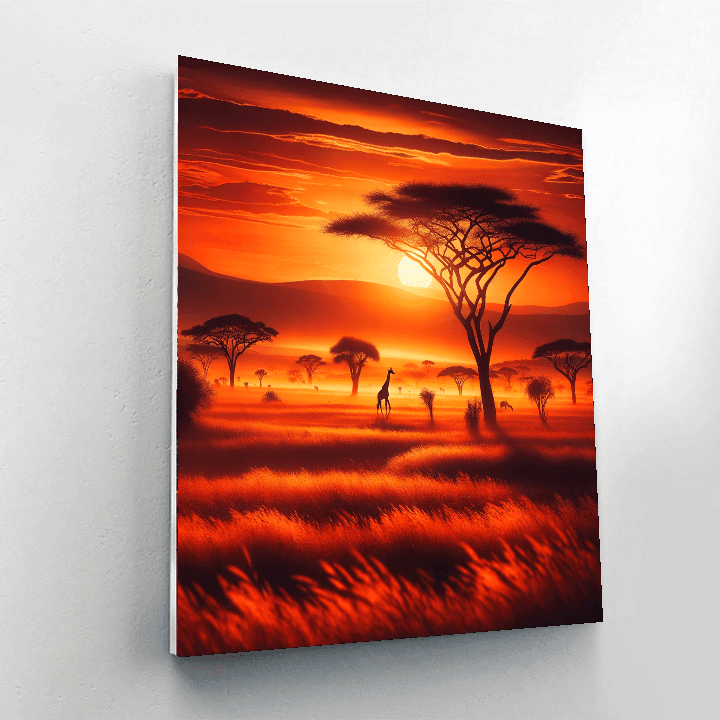 Serene Savannah Sunset - DIY Painting By Numbers Kit
