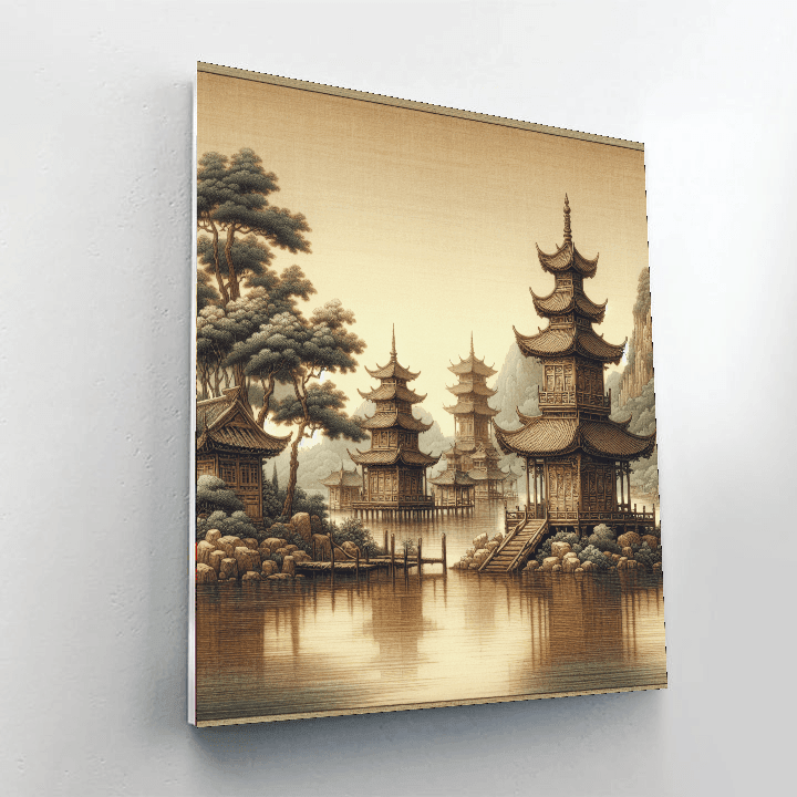 Traditional Asian Landscape Number Painting