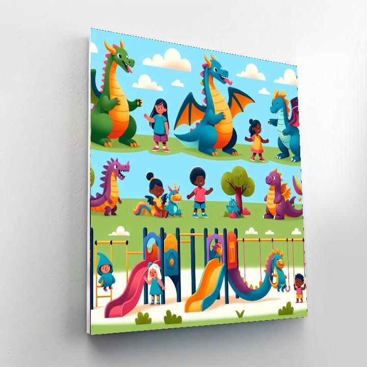 Friendly Dragon Playground Paint By Color
