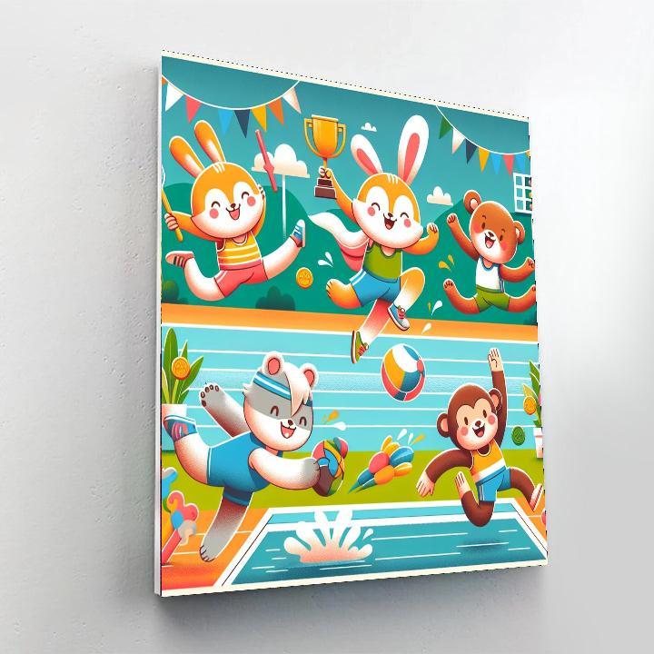 Adventurous Animal Olympics Number Painting
