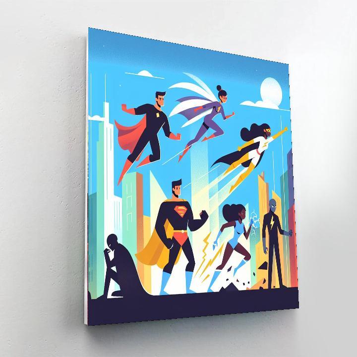 Heroic Superhero Team Numbered Painting Kits