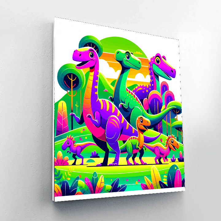 Dino Friends On The Loose Paint By Color