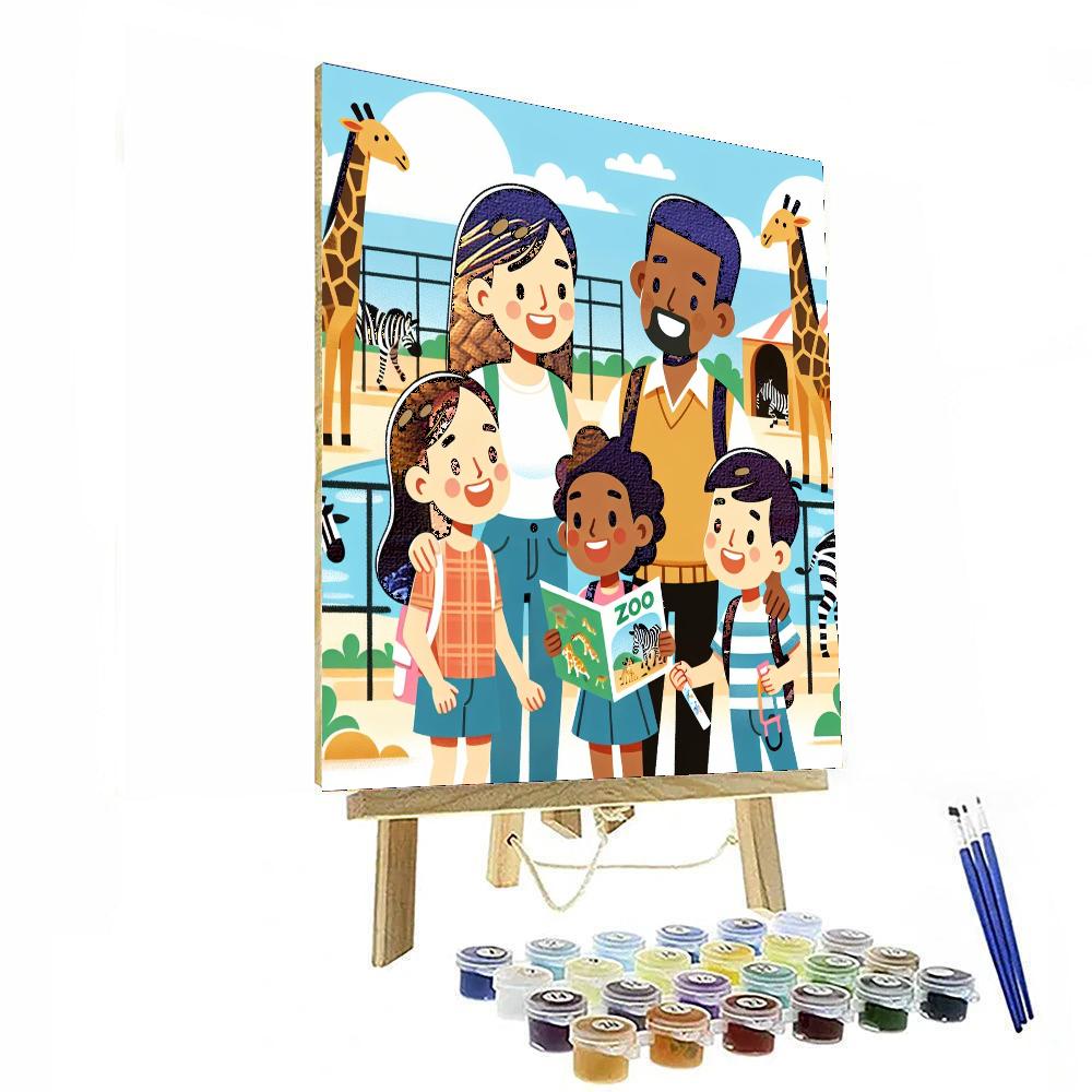 Joyful Zoo Visit Painting Number Kit