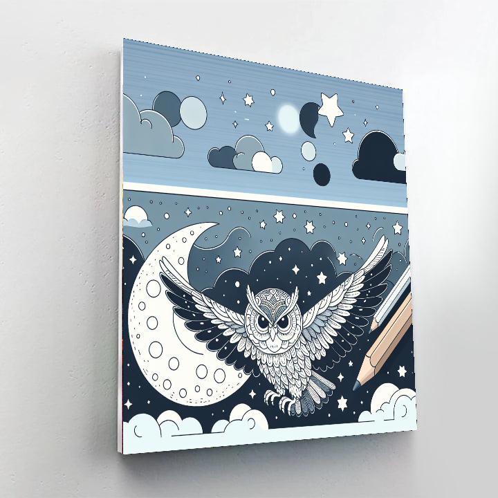 Wondrous Owl's Nighttime Quest Paint By Color