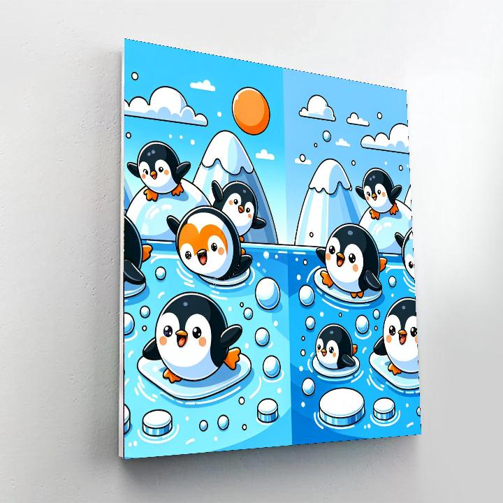 Adventure With Penguins Paint By Numbers Art