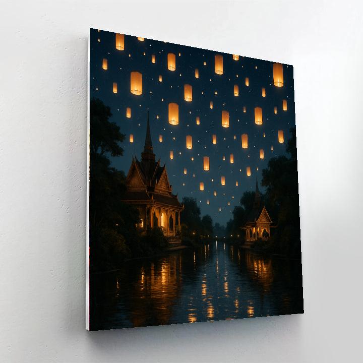 Yi Peng Festival - Thailand Painting By Numbers Kit