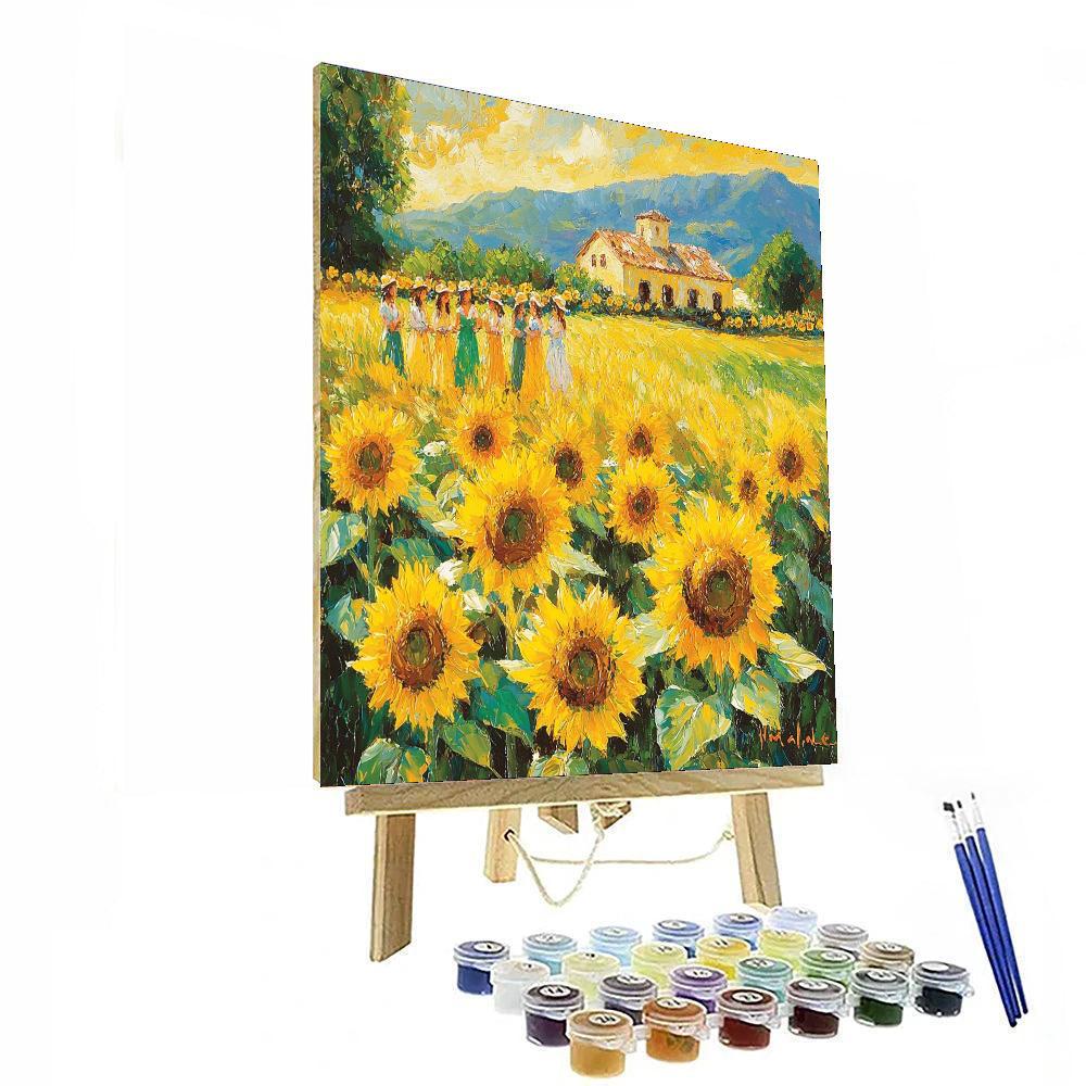 Sunflower Fields With Mom Paint By Color