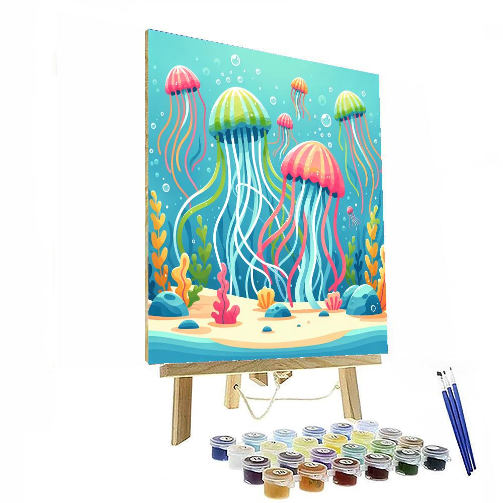 Underwater Disco With Dancing Jellyfish Paint By Numbers Kits