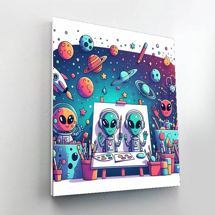 Artistic Aliens Painting By Numbers Kit