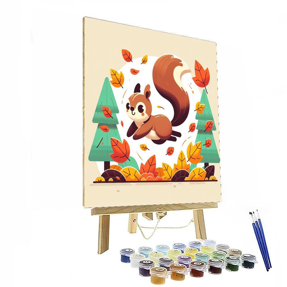 Sprightly Squirrel Number Painting