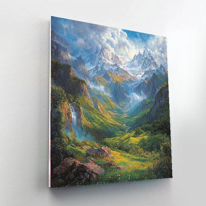 Albert Bierstadt Inspired Grand Mountain Range  Paint By Numbers
