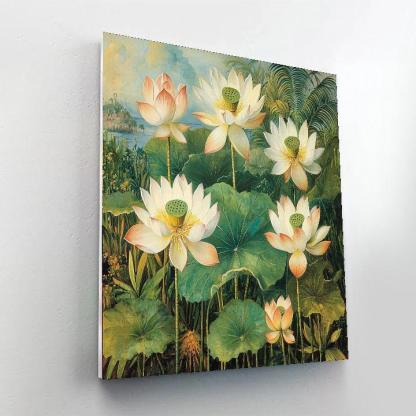 Nandalal Bose Inspired Lotus Blooming  Painting Number Kit