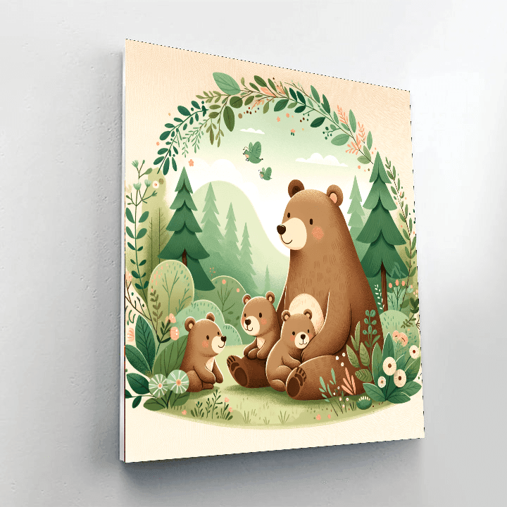 Friendly Animal Family Paint By Numbers Art
