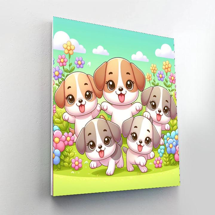 Playful Puppy Palooza Paint By Color
