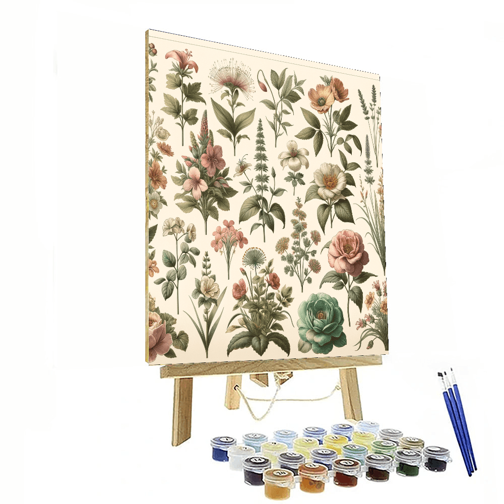 Vintage Botanical Collection Numbered Painting Kits