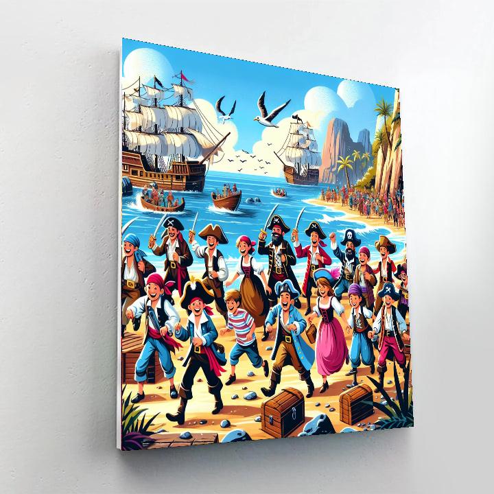 Lively Pirate Cove Paint By Numbers Art