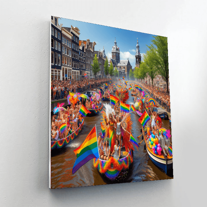 Pride Parade - Amsterdam Paint By Color