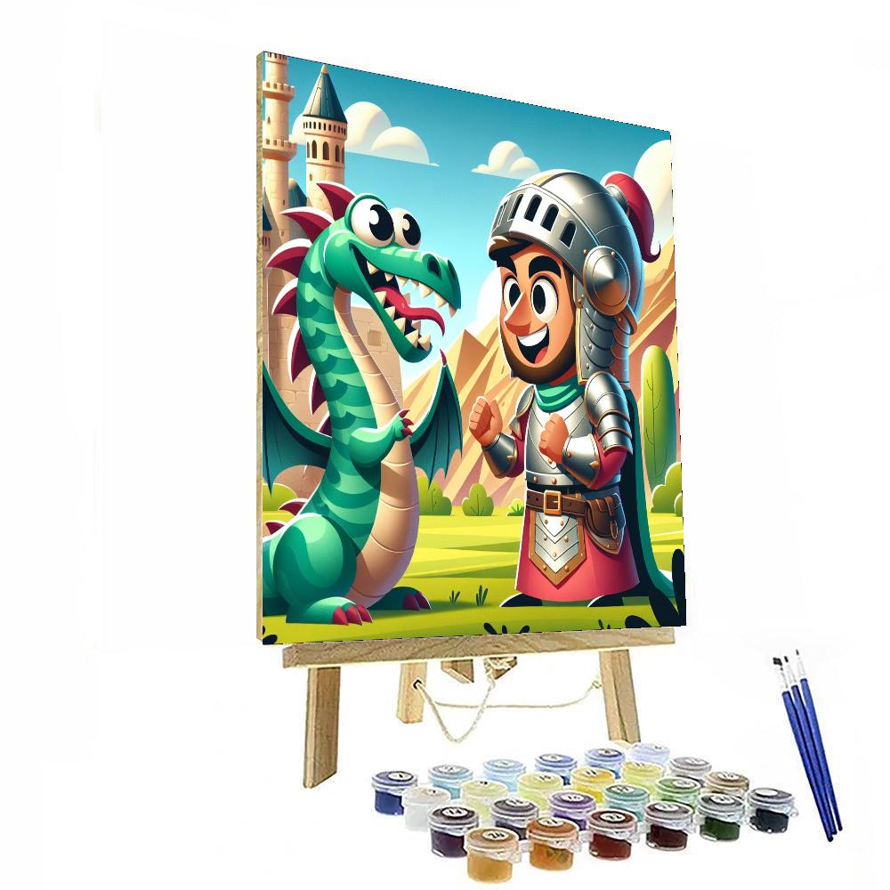 Knight's Dragon Battle Number Painting