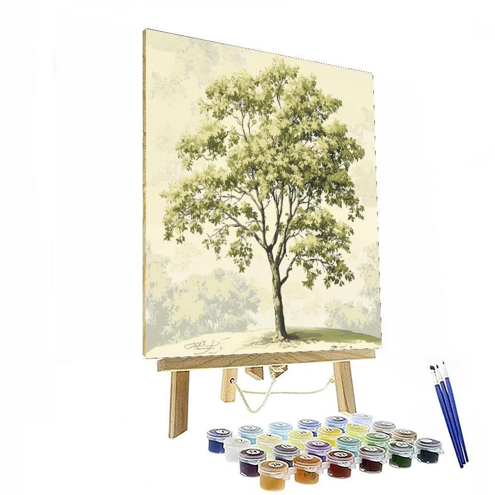 Leonardo Da Vinci Inspired Silent Trees  Number Painting