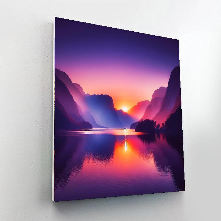 Twilight At The Mountain Lake Paint By Numbers Art