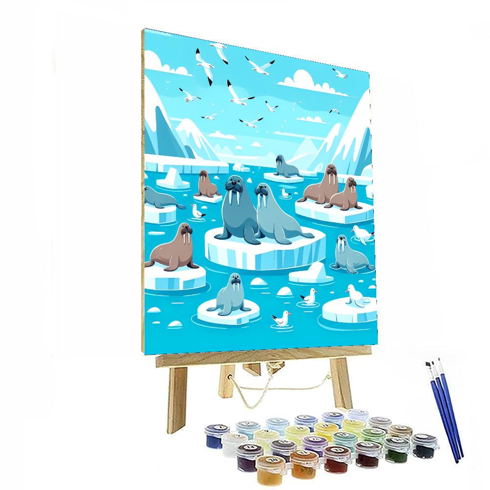 Whimsical Walrus Waterworld Number Painting