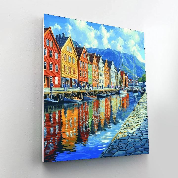 Bergen's Bryggen Wharf Painting Number Kit