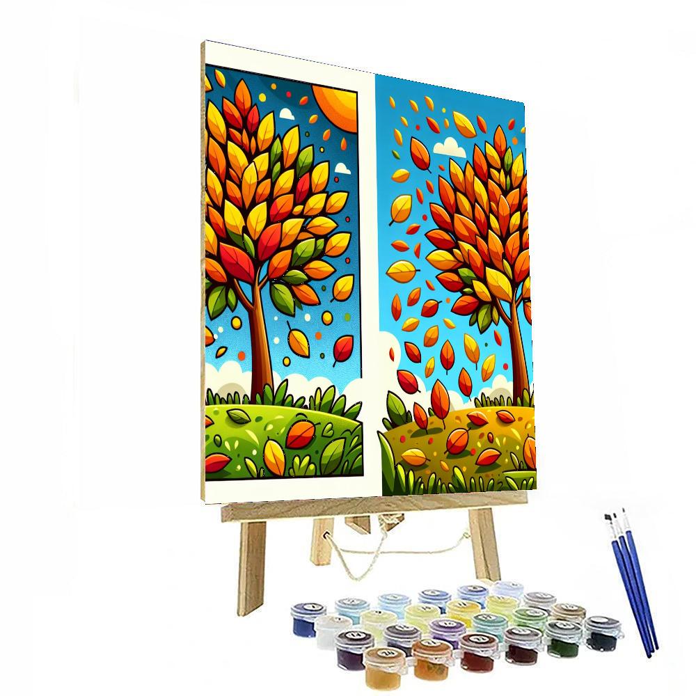 Bright Autumn Leaves Paint By Color