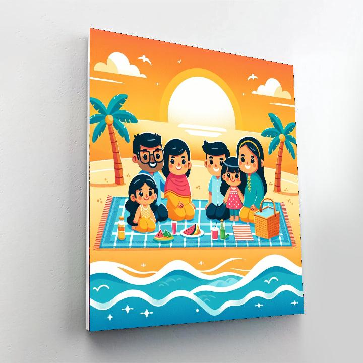 Sunset Beach Picnic Paint By Numbers