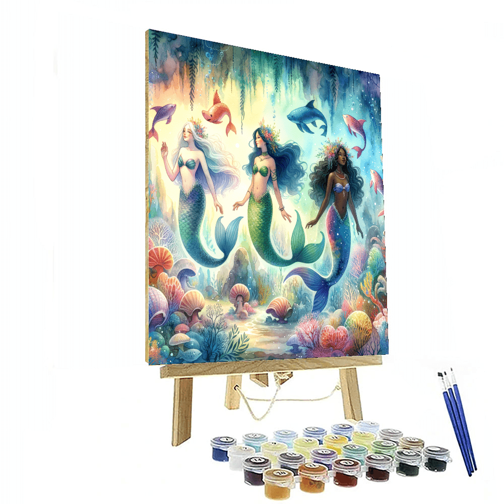Enchanted Mermaid Cove Painting - DIY Painting By Numbers Kit