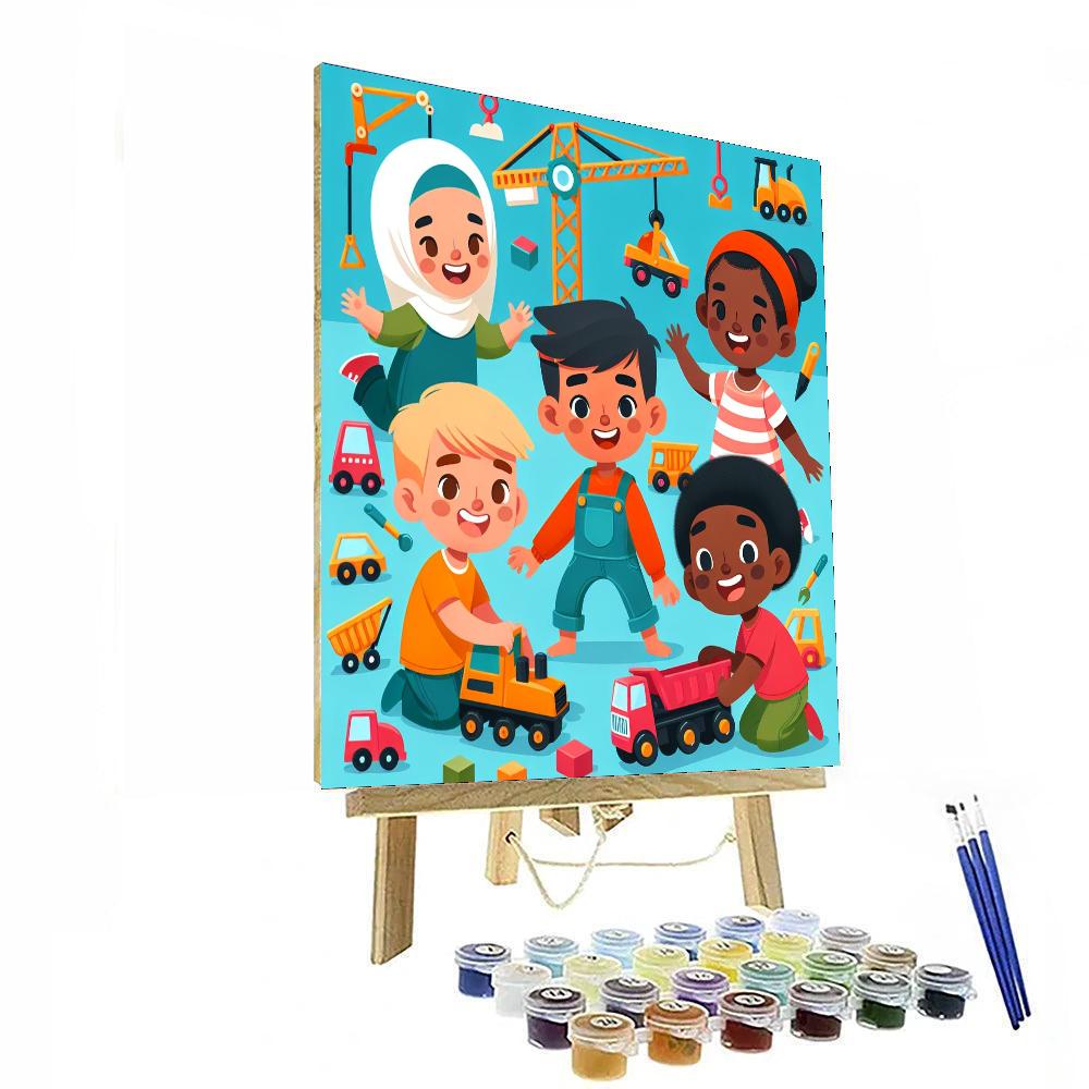 Little Builders' Construction Site Paint By Numbers Art