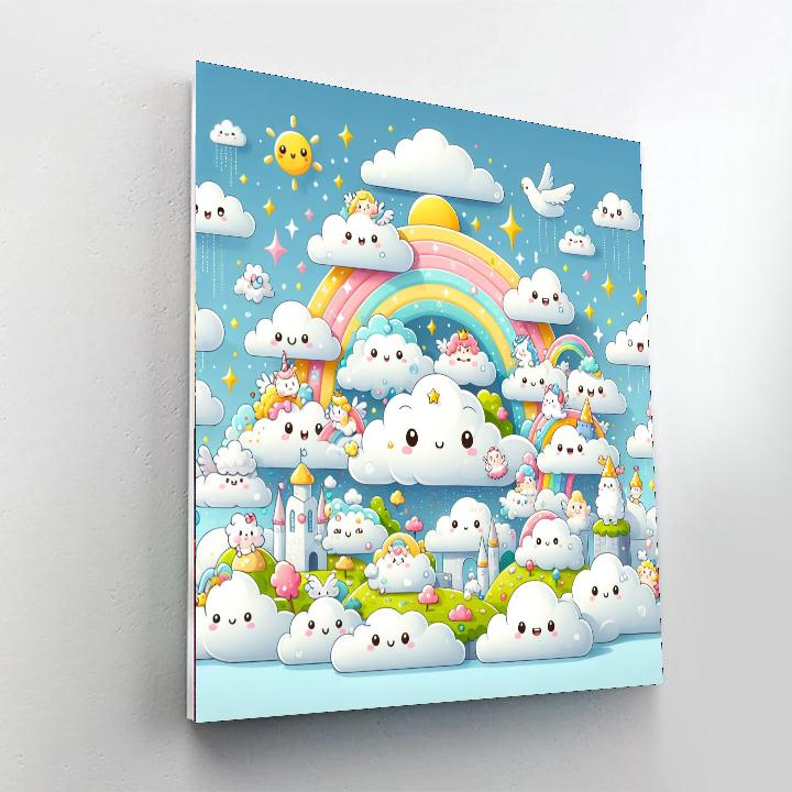 Friendly Cloud Kingdom Paint By Numbers Art