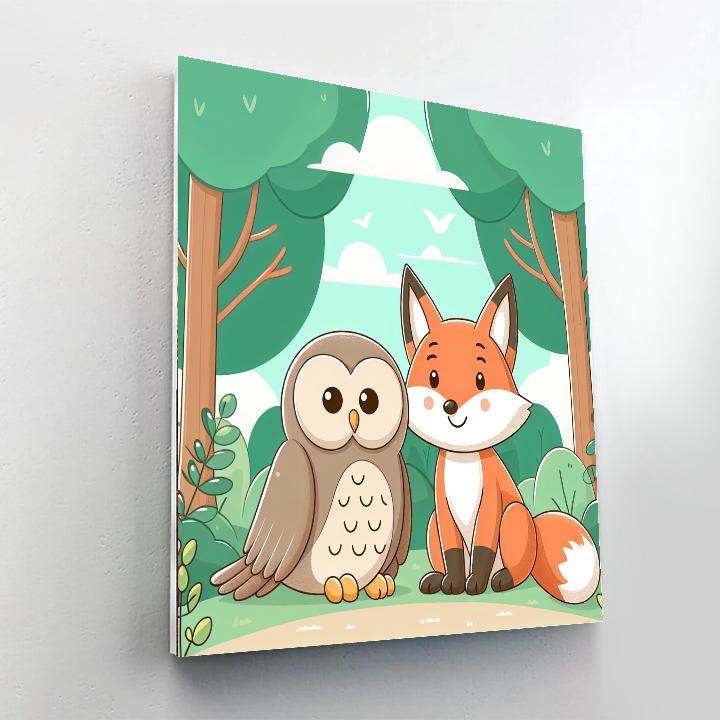 Cozy Forest Critters Gathering DIY Paint By Numbers