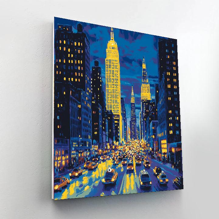 Edward Hopper Inspired City Lights By Night  Numbered Painting Kits