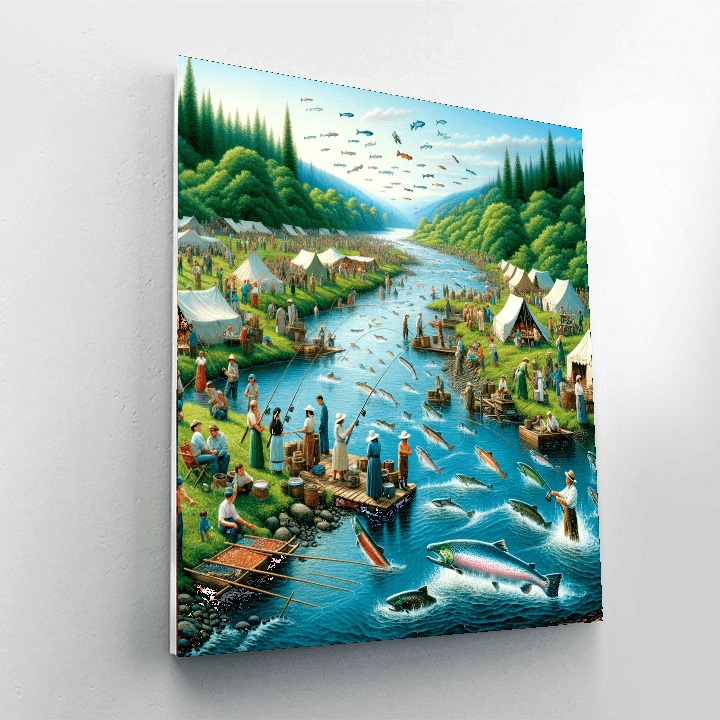The Great Canadian Salmon Run - Canada Numbered Painting Kits