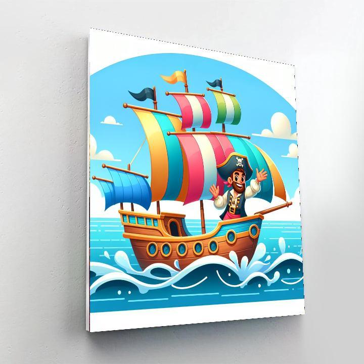 Jolly Pirate Ship Painting By Numbers Kit