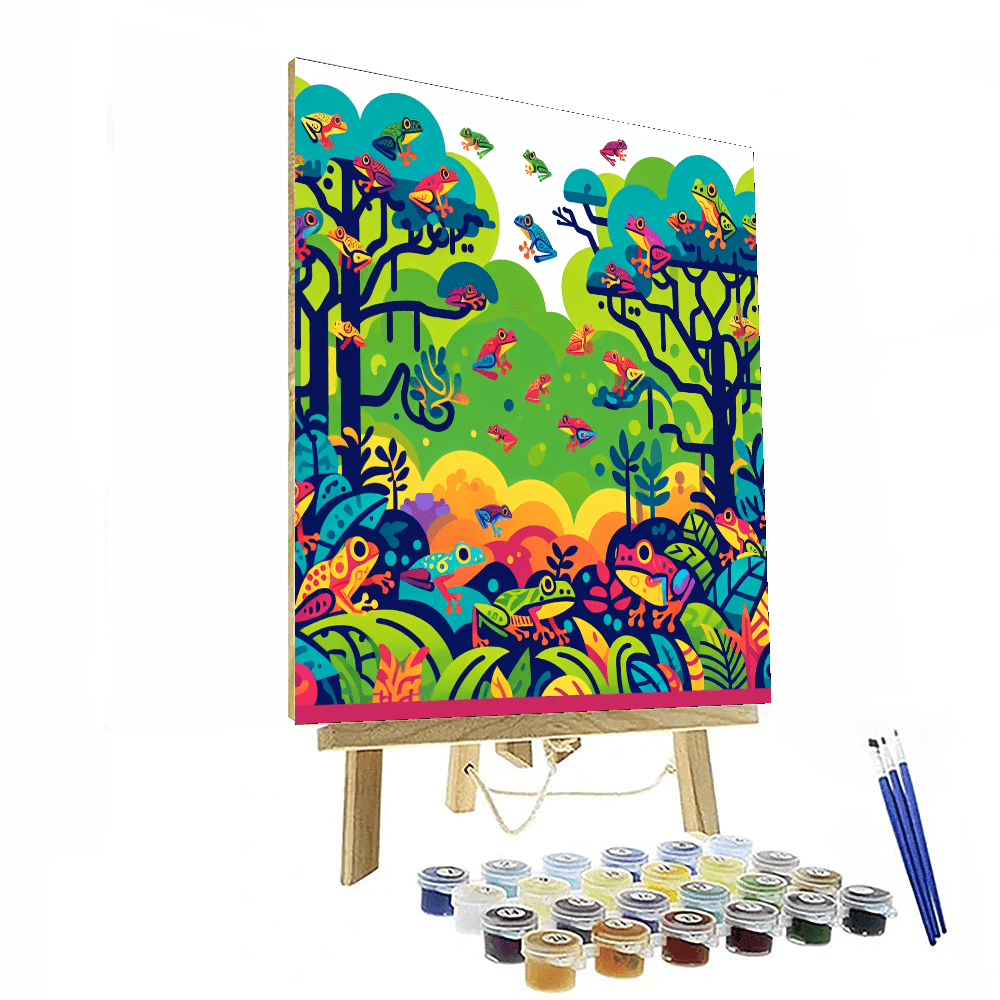 Rainbow Rainforest Frogs Numbered Painting Kits