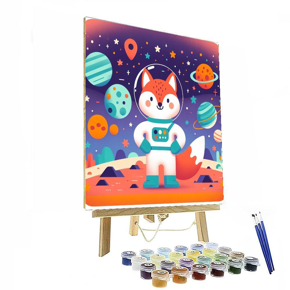 Galactic Explorer Fox Painting Number Kit