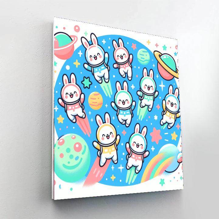 Energetic Space Bunnies Painting By Numbers Kit