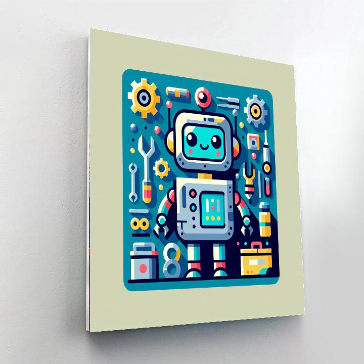 Inquisitive Robot Inventor Painting By Numbers Kit