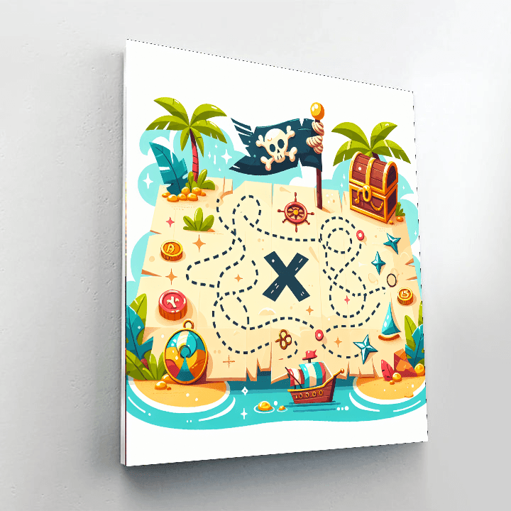 Pirate Treasure Map Numbered Painting Kits