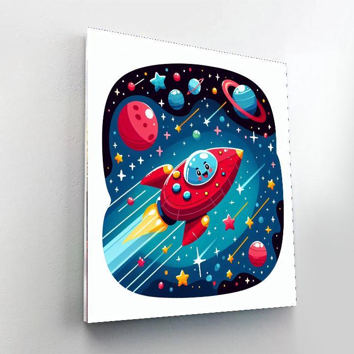 Adventurous Starship DIY Paint By Numbers