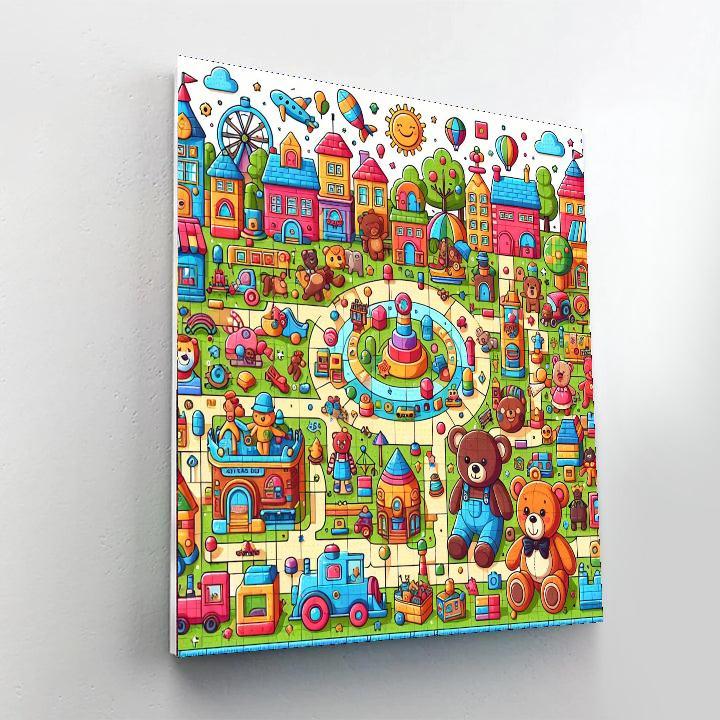 Exciting Toy Town Adventure Paint By Numbers Kits